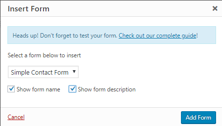 Mactavis GDPR compliant forms insert form popup